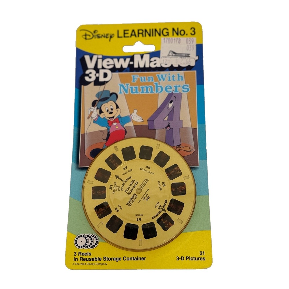 Disney Learning Fun With Numbers 3D View-Master 3 Reel Set NEW SEALED Mickey